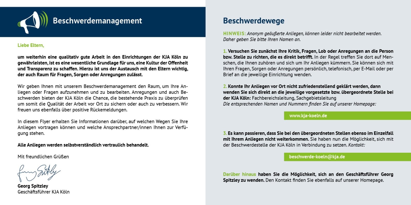 2020-09-11 - KJA Köln - Flyer Beschwerdeflyer_Auszug (c) KJA Köln
